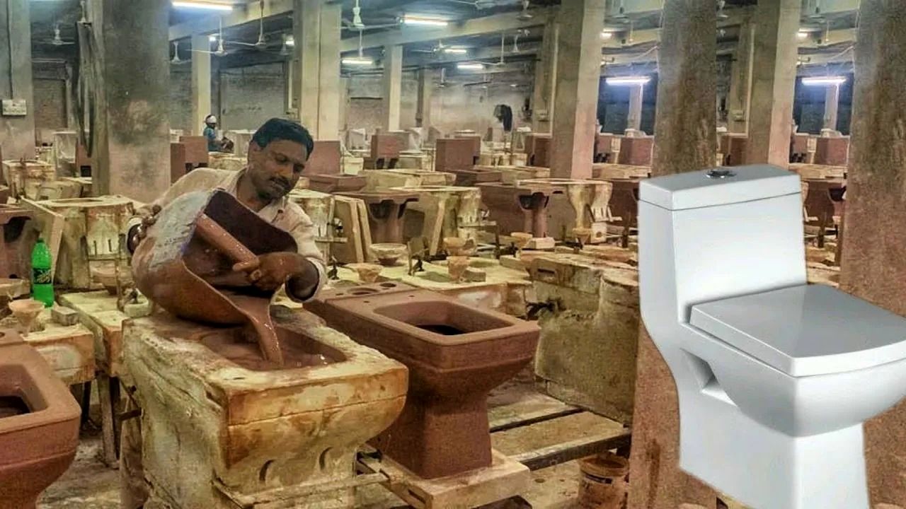 (ویدئو) مراحل ساخت سنگ توالت در کارخانه ای پاکستانی