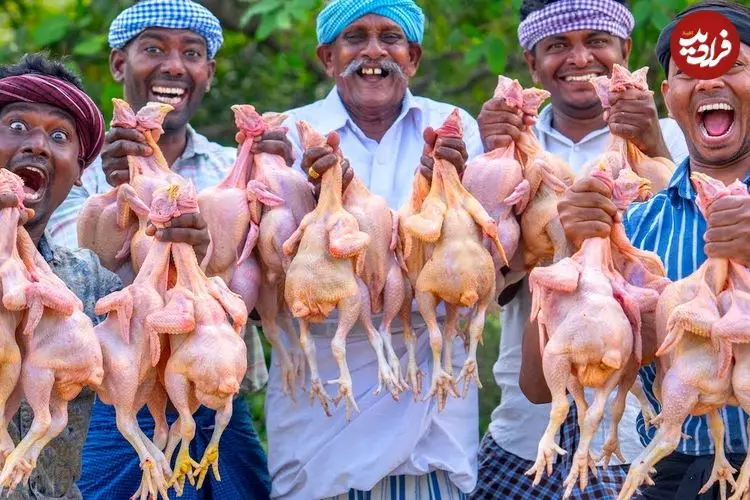 ببینید| غذای روستایی در هند؛ پخت کاری با مرغ و سبزیجات در طبیعت روستا