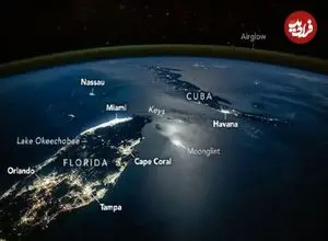 عکس| فلوریدا و کوبا از منظر «ایستگاه فضایی بین‌المللی»