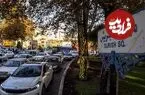 عکس| سفر زمان؛ منظرۀ برفی میدان تجریش در 87 سال قبل