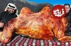 ببینید| غذای روستایی در آذربایجان؛ کباب کردن یک شتر کامل روی آتش