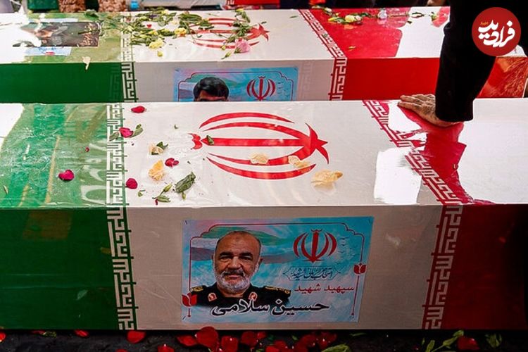 عکس؛ «سردار قاآنی، ظریف، عراقچی و آذری جهرمی» در مراسم تشییع شهدا