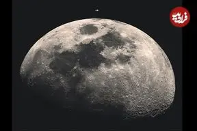 عکس روز ناسا از گذر ایستگاه فضایی بین‌المللی بر فراز ماه