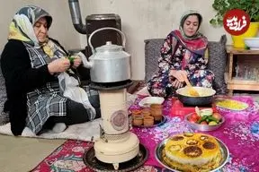 ببینید| غذای روستایی در ایران؛ پخت یک غذای متفاوت با برنج و کلم قمری