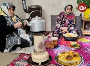 ببینید| غذای روستایی در ایران؛ پخت یک غذای متفاوت با برنج و کلم قمری