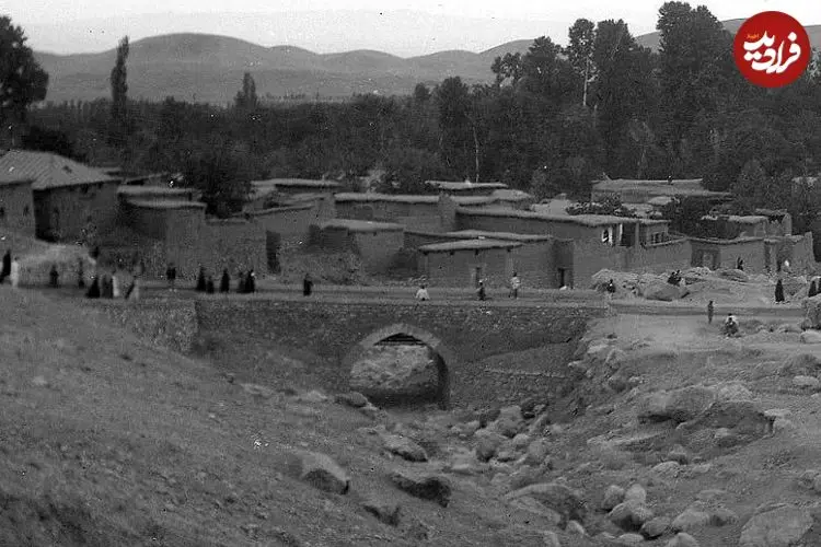 عکس| سفر زمان؛ تصویر رنگی‌شده «سرپل تجریش» در اواخر دوران قاجار