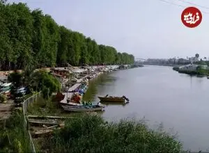 عکس| سفر زمان؛ منظرۀ زیبای ساحل رودخانه در «بابلسر» در حدود 90 سال قبل
