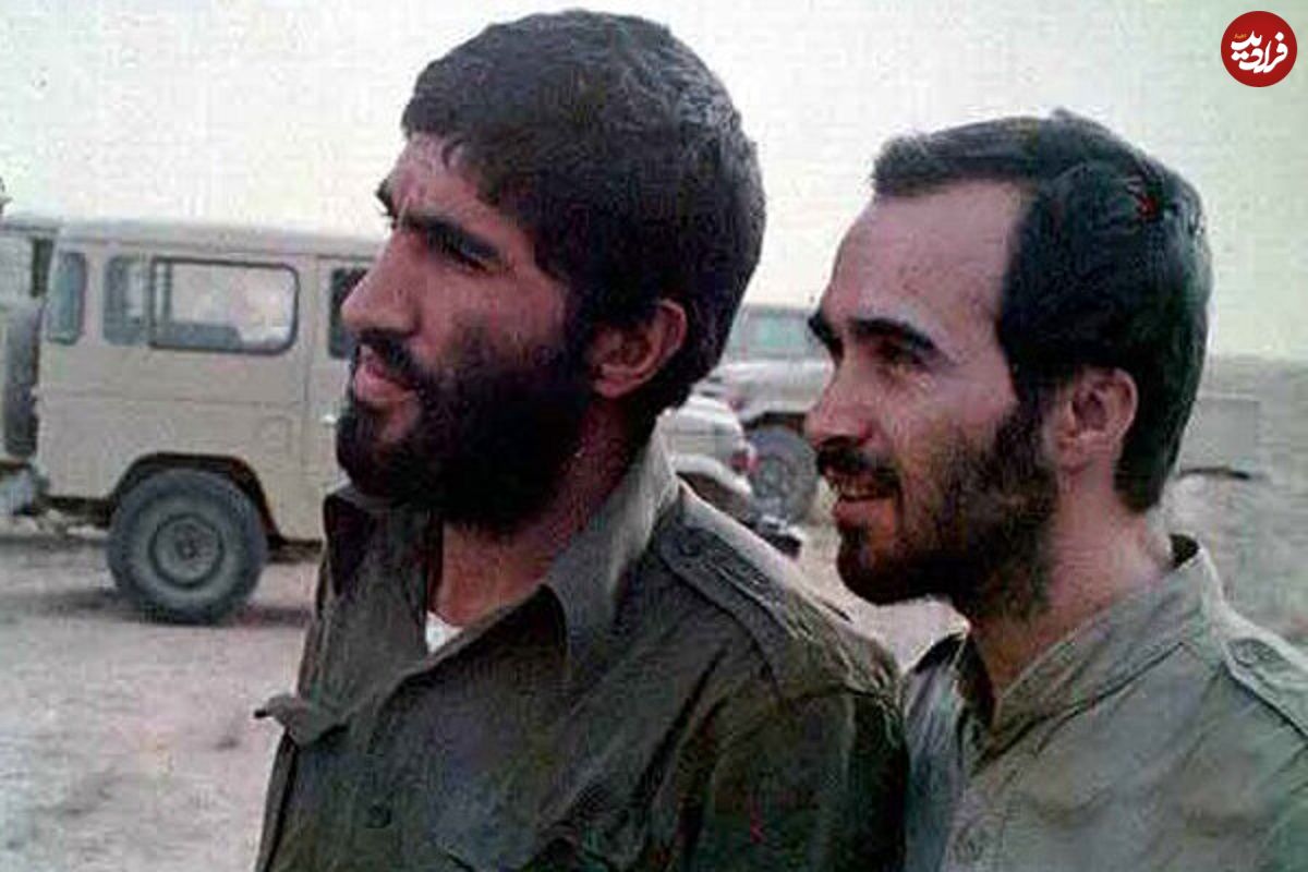 عکس؛ سفر در زمان؛ «شهید خرازی، بروجردی و احمد کاظمی» کنار سفره شام؛ دهه 60