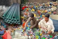 ببینید؛ فرآیند تولید لوله پی وی سی از طریق بازیافت ضایعات پلاستیکی و به روش پاکستانی ها