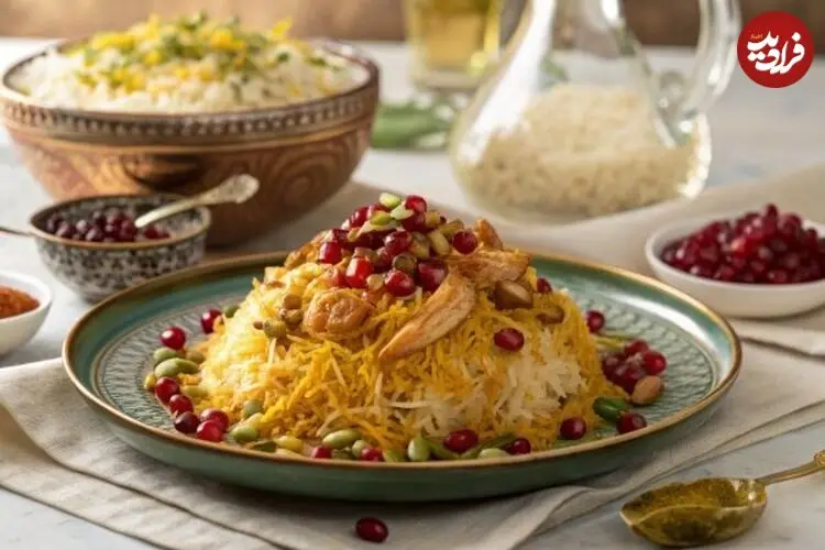 انار پلو شیرازی؛ یک انتخاب باشکوه برای سفره‌های پاییزی