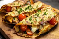 ببنیید؛ طرز تهیه کرپ بادمجان با مرغ و گوجه گیلاسی توسط آشپز ایتالیایی