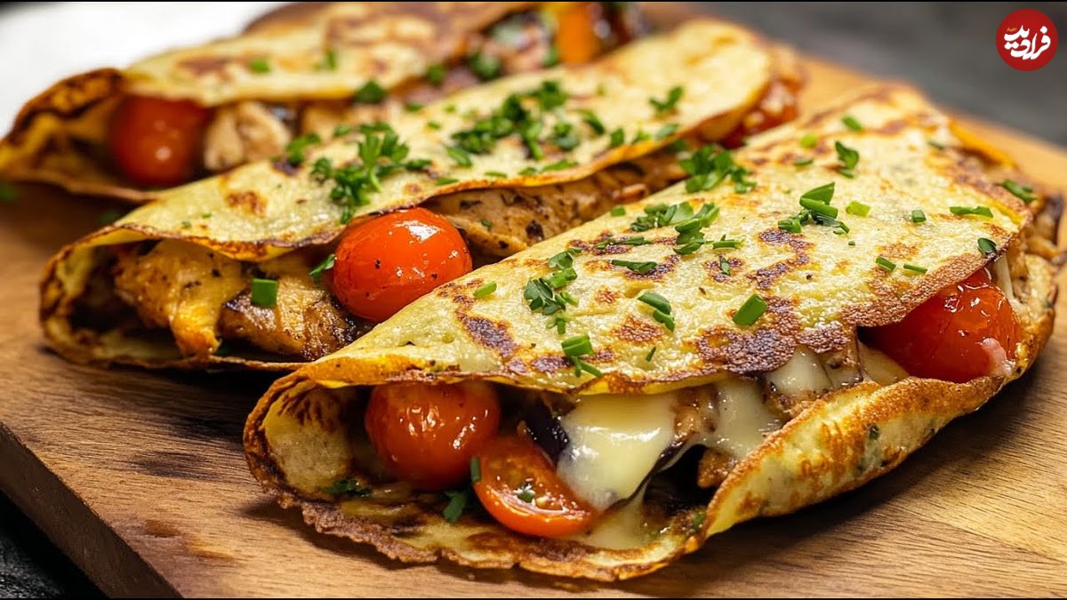 ببنیید؛ طرز تهیه کرپ بادمجان با مرغ و گوجه گیلاسی توسط آشپز ایتالیایی