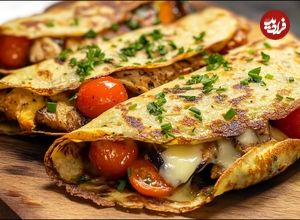 ببنیید؛ طرز تهیه کرپ بادمجان با مرغ و گوجه گیلاسی توسط آشپز ایتالیایی