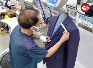 ببینید| فرآیند تولید انبوه کت مردانه در کارخانه ای مدرن در کره جنوبی