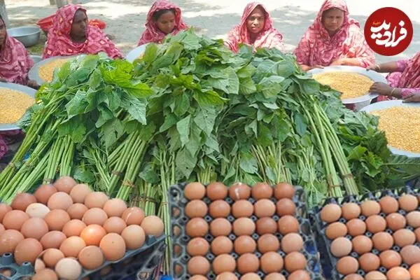 ببینید| غذای روستایی در بنگلادش؛ پخت یک غذای سنتی با تخم مرغ، سبزیجات و دال عدس