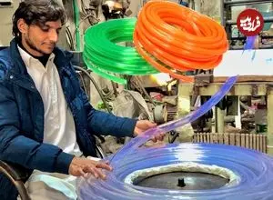 ببینید| فرآیند تولید انبوه شلنگ آب در کارگاهی در پاکستان