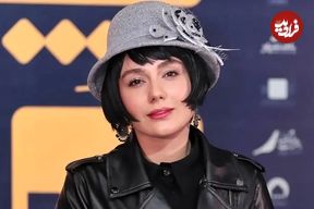 تصاویر؛ استایل تمام مشکی «ونوس کانلی» در اکران "بچه مردم"؛ کت چرم و دامن 