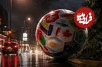 ببینید| طوفان توپ غول‌پیکر جام جهانی را با خود برد