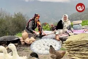 ببینید| غذای روستایی در ایران؛ پخت نان تافتون و سیب زمینی زغالی در روستایی کوهستانی