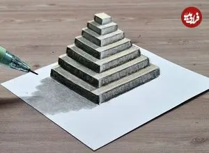 ببینید| به همین سادگی یک نقاشی 3 بعدی از هرم پلکانی مایاها بکشید!