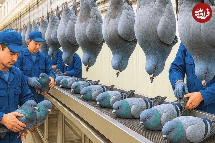 ببینید| چگونه چینی ها میلیون ها کبوتر را برای تولید گوشت پرورش می دهند؟