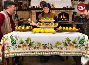 ببینید| غذای روستایی در آذربایجان؛ پخت دلمه لیمو با گوشت گاو در روستا