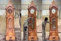 ببینید؛ مراحل دیدنی ساخت یک ساعت کلاسیک زیبا با چوب