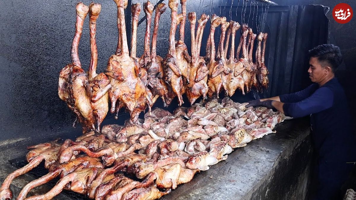 ببینید| غذای خیابانی در مالزی؛ فرآیند پخت اردک دودی، مرغ و کاری گوشت گاو در کوالالامپور