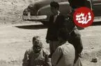 عکس| سفر زمان؛ چپ کردن یک خودرو در جادۀ خاکی اصفهان؛ 76 سال قبل