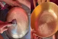 (ویدئو) فرآیند تماشایی ساخت ظروف برنجی در کارگاهی در هند 