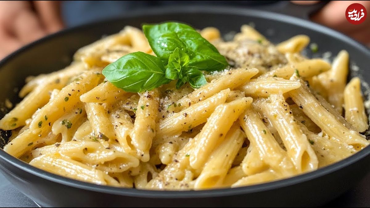 ببینید؛ طرز تهیه یک پاستا ارزان و فوری ایتالیایی با بادمجان و سس پستو