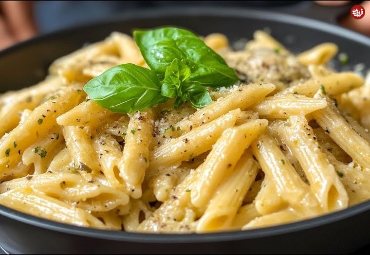 ببینید؛ طرز تهیه یک پاستا ارزان و فوری ایتالیایی با بادمجان و سس پستو