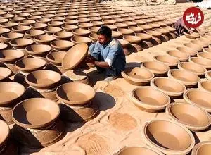 ببینید| مراحل دیدنی ساخت انواع ظروف سنتی سفالی در یک کارگاه در پاکستان