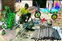 (ویدئو) روند شگفت انگیز ساخت دوچرخه کودک در پاکستان