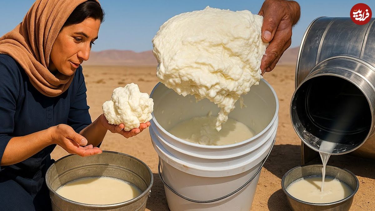 ببینید؛ غذای روستایی در ایران؛ تهیه کره و دوغ سنتی از ماست