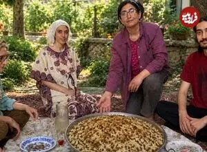 ببینید| غذای روستایی در ایران؛ پخت عدس پلو در روستایی کوهستانی
