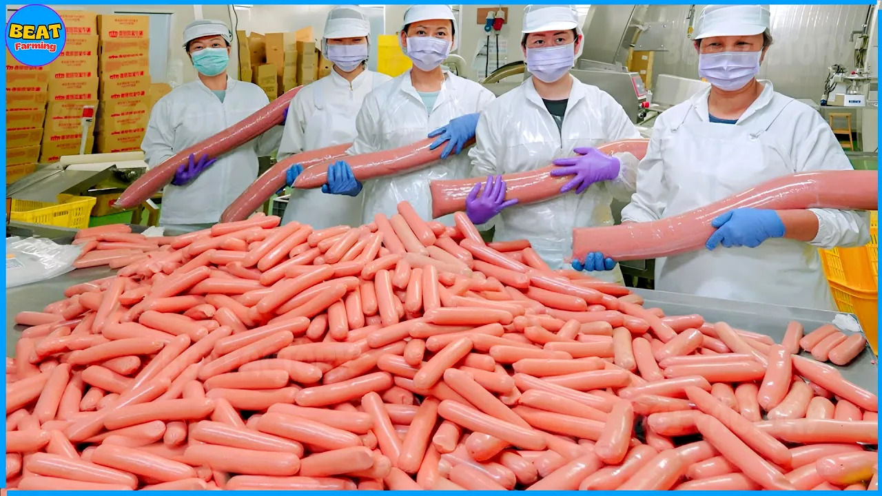 (ویدئو) نحوه تولید سوسیس و کالباس در مدرن ترین کارخانه جهان 