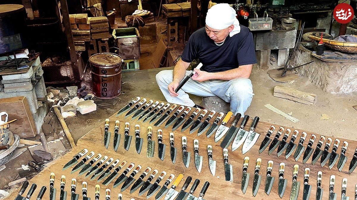 ببینید؛ مراحل ساخت چاقوهای آشپزخانه توسط آهنگر معروف ژاپنی