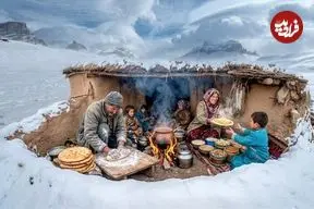 ببینید| غذای روستایی در افغانستان؛ پخت نان محلی در تنور و در غار