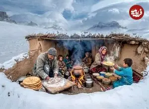 ببینید| غذای روستایی در افغانستان؛ پخت نان محلی در تنور و در غار
