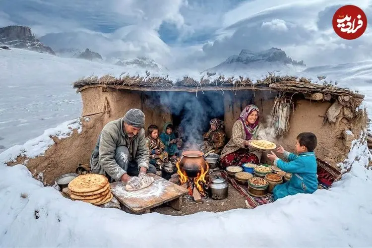 ببینید| غذای روستایی در افغانستان؛ پخت نان محلی در تنور و در غار