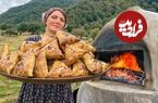 ببینید؛ غذای روستایی در آذربایجان؛ پخت دلمه بادمجان و سمبوسه تنوری