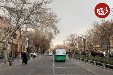 عکس| سفر زمان؛ منظرۀ برفی خیابان «باب همایون»؛ 140سال قبل