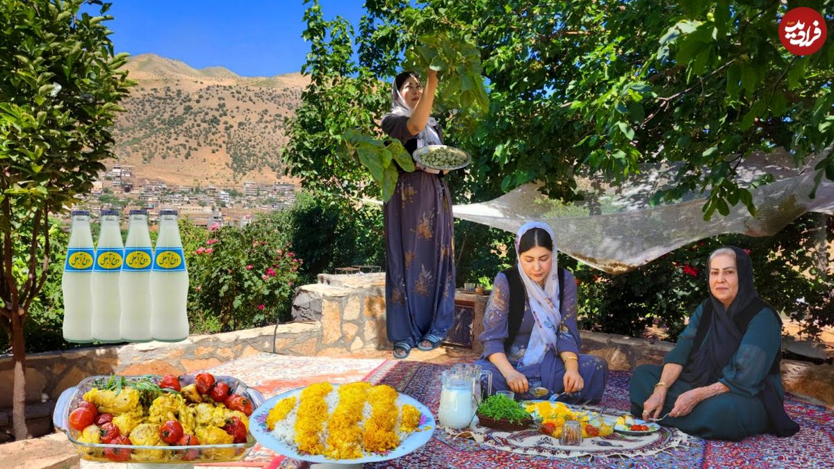 ببینید؛ غذای روستایی در کردستان؛ پخت یک چلو مرغ متفاوت و خلاقانه