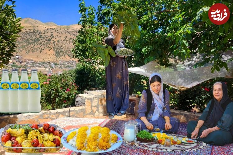 ببینید؛ غذای روستایی در کردستان؛ پخت یک چلو مرغ متفاوت و خلاقانه