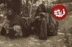 عکس| سفر زمان؛ «نینا خانم» سوار بر اسب در کنار دو گدای ایرانی در دوران قاجار