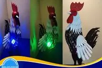 ببینید| نحوه ساخت چراغ تزئینی به شکل خروس با استفاده از لوله‌های PVC