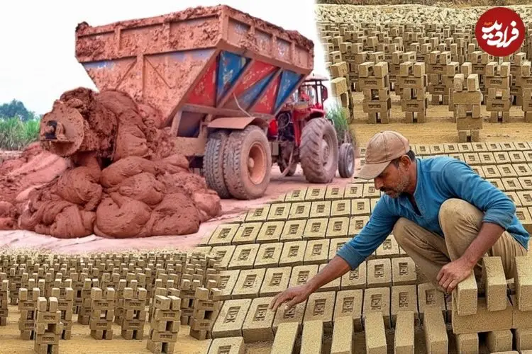 ببینید| مراحل تولید انبوه آجر به روش سنتی در کارگاه آجرپزی در پاکستان