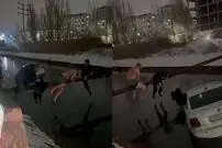 ببینید| نجات نفس‌گیر کودک از تاکسی در حال غرق شدن در کانال یخ‌زده در داغستان 