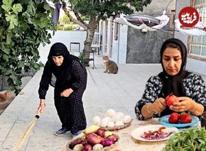 ببینید؛ غذای روستایی در ایران؛ پخت املت گوجه فرنگی سنتی در ایلام
